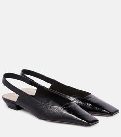 Khaite Colin crinkled leather slingback flats