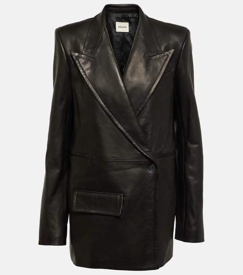 Khaite Jacobson leather blazer