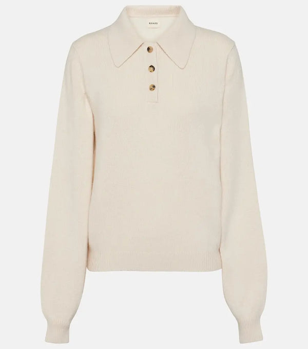 Khaite Joey cashmere-blend polo sweater | LYBSTORE