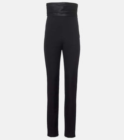 Khaite Lenro satin-trimmed high-rise slim pants