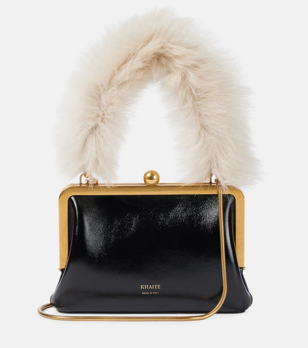 Khaite Lilith Small shearling-trimmed leather tote bag