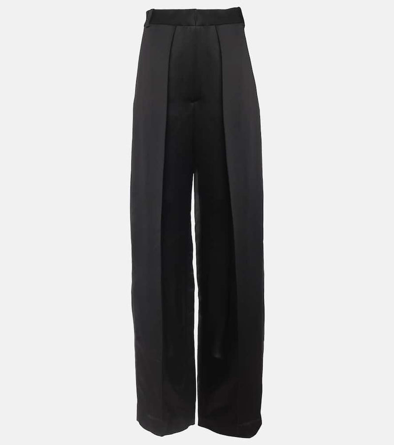 Khaite Marinta high-rise satin wide-leg pants