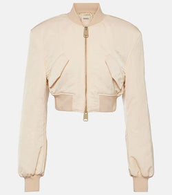 Khaite Reggie cropped satin bomber jacket | LYBSTORE