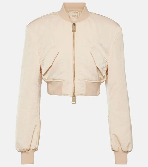 Khaite Reggie cropped satin bomber jacket | LYBSTORE