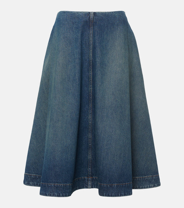 Khaite Renta denim midi skirt | LYBSTORE