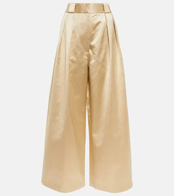 Khaite Rico high-rise wide-leg cotton-blend pants | LYBSTORE