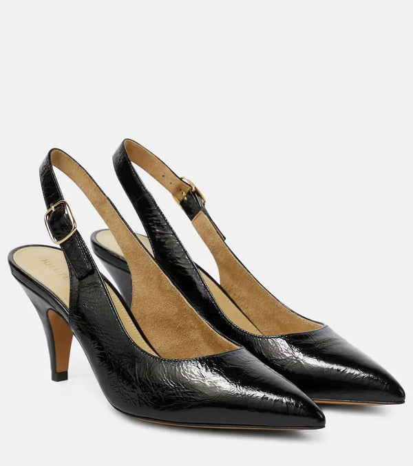 Khaite River crinkled leather slingback pumps | LYBSTORE