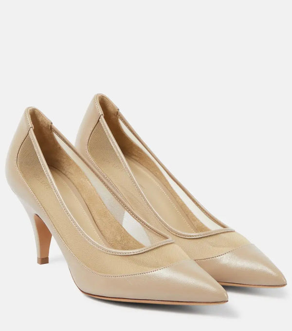 Khaite River leather and mesh pumps | LYBSTORE