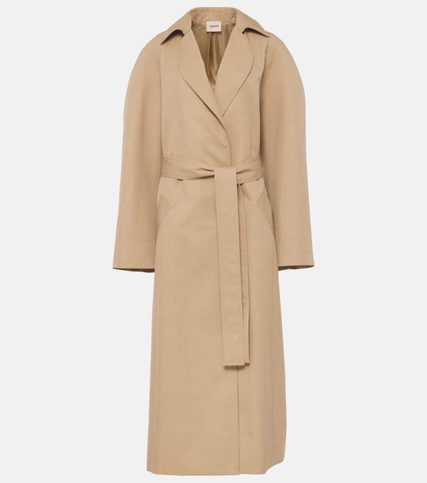 Khaite Roth cotton twill trench coat