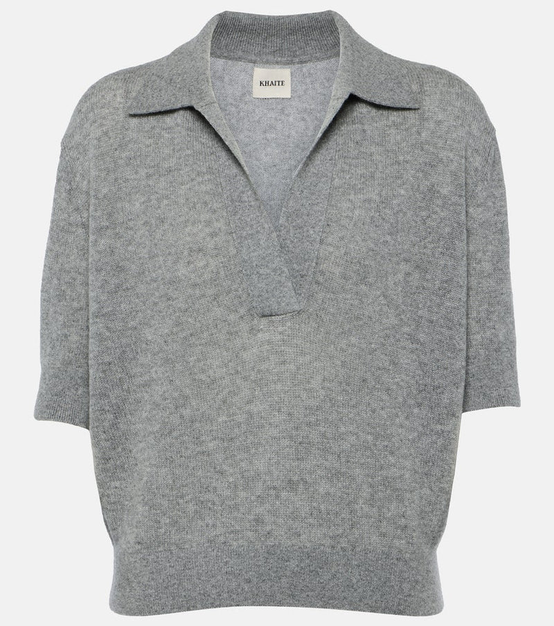 Khaite Shrunken Jo cashmere-blend polo sweater