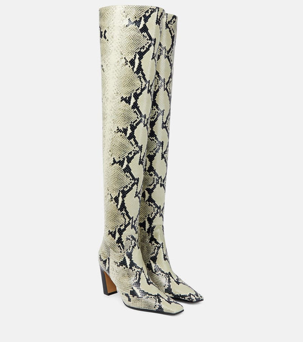 Khaite Snake-effect leather knee-high boots