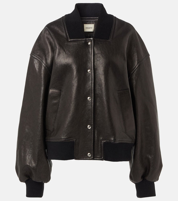 Khaite Spence leather bomber jacket