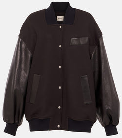 Khaite Spencer wool-blend and leather bomber jacket