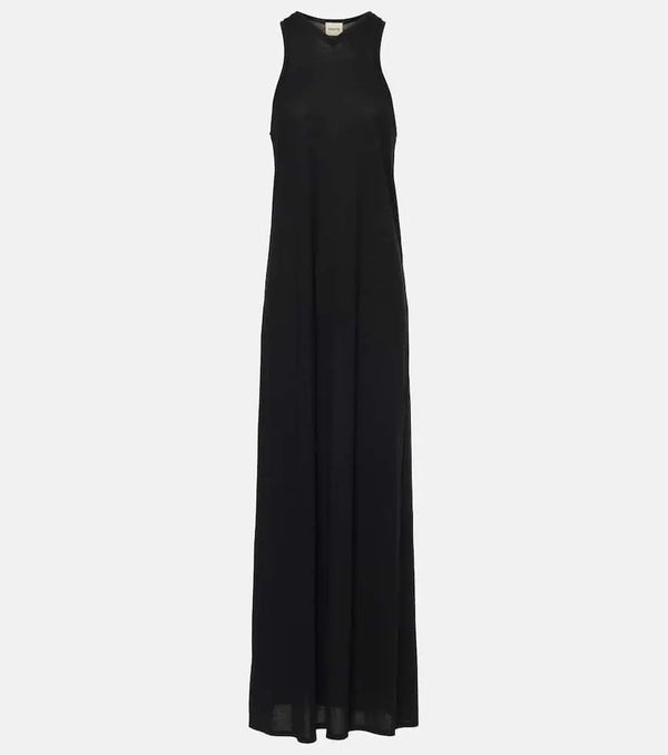 Khaite Vernetta cotton-blend jersey maxi dress