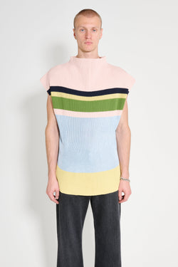 Kiko Kostadinov Essick Stripe Sleeveless Pink Sky Blue