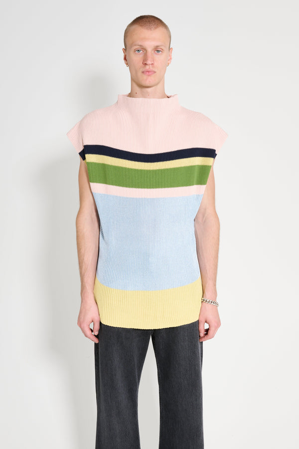 Kiko Kostadinov Essick Stripe Sleeveless Pink  Sky Blue