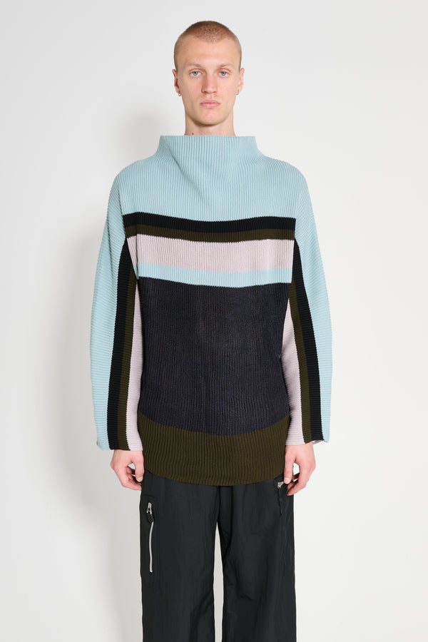 Kiko Kostadinov Essick Stripe Long Sleeve Ash Blue  D Grey