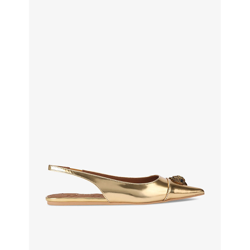 Kurt Geiger London Belgravia eagle-embellished flat leather pumps