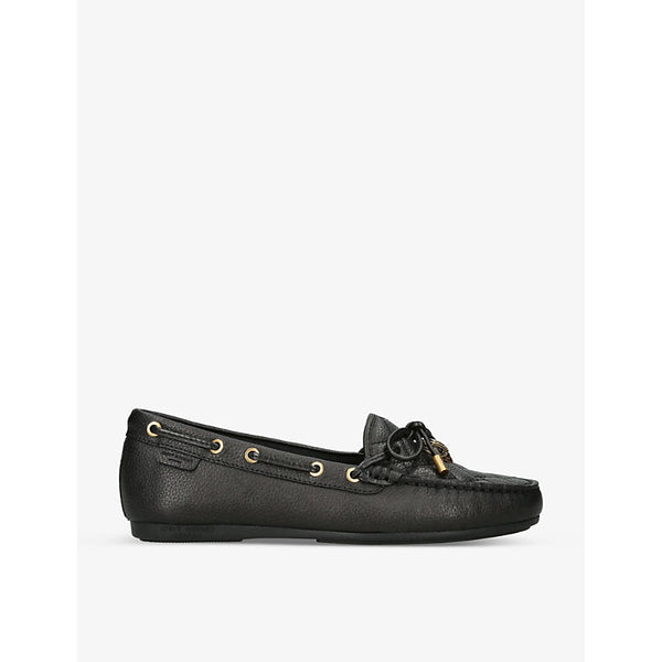 Womens Kurt Geiger London Eagle-embellished leather moccasin shoes