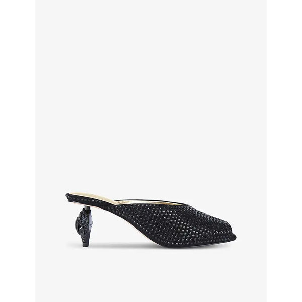 Kurt Geiger London Eagle-heel crystal-embellished mesh mules | Kurt Geiger London