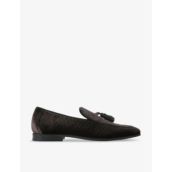 Kurt Geiger London Henry tassel-embellished quilted velvet loafers