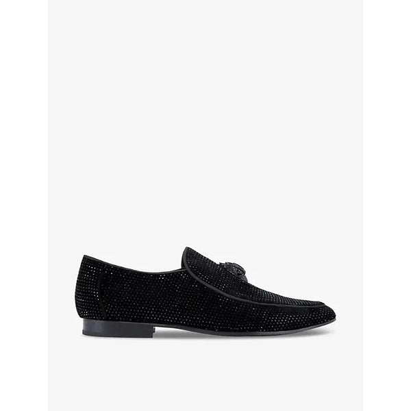 Kurt Geiger London Hugh crystal-embellished slip-on woven loafers