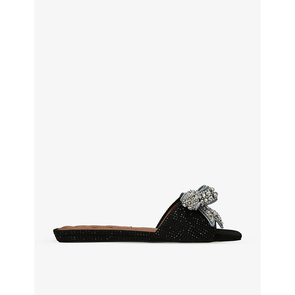 Kurt Geiger London Kensington bow-embellished velvet sandals | LYBSTORE