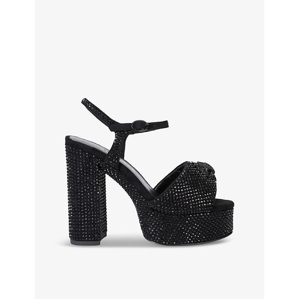 Kurt Geiger London Kensington eagle-embellished platform-heel woven sandals | LYBSTORE