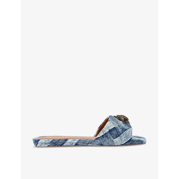 Kurt Geiger London Kensington eagle-head denim sandals | Kurt Geiger London