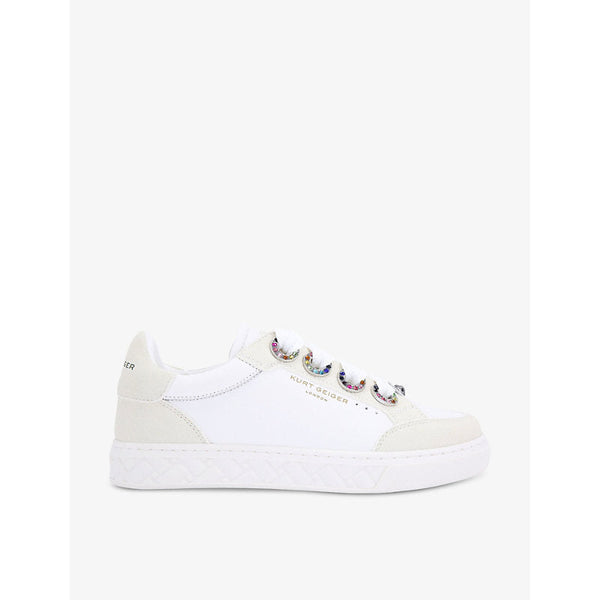 Womens Kurt Geiger London Kensington eyelet-embellished leather low-top trainers