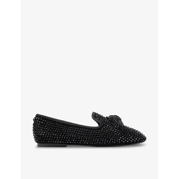 Kurt Geiger London Kensington rhinestone-embellished flat woven loafers