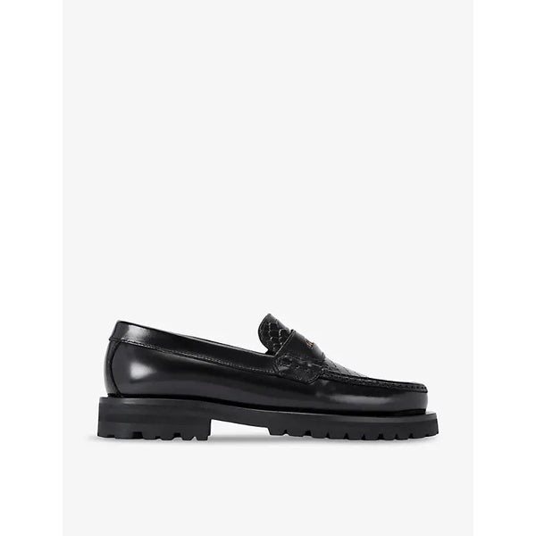 Kurt Geiger London Luis coin-embellished embossed-leather loafers