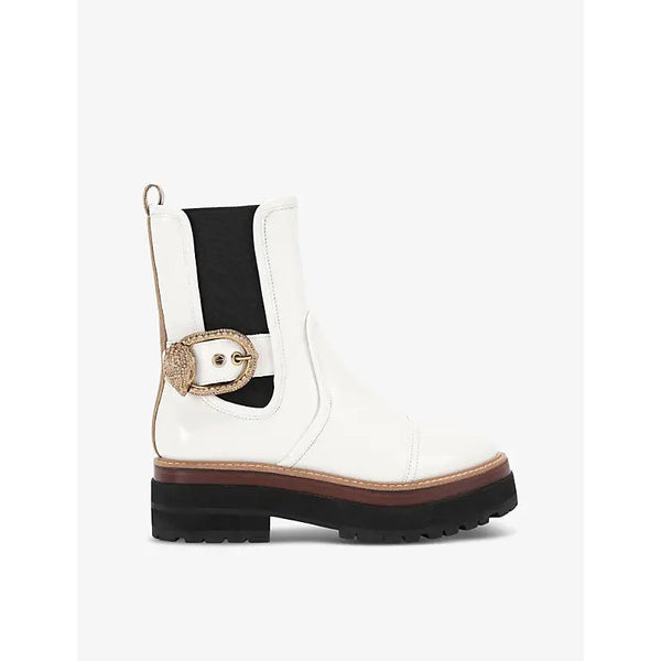 Kurt Geiger London Mayfair buckle-embellished leather Chelsea ankle boots | Kurt Geiger London