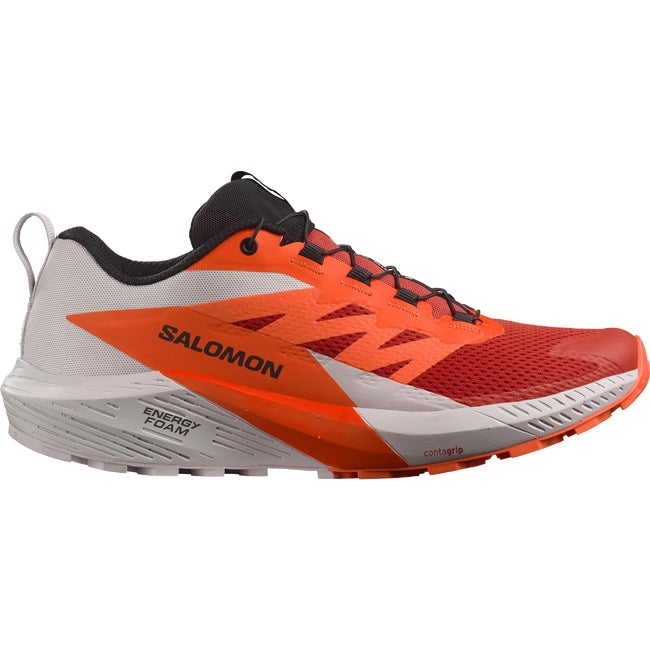 Salomon Sense Ride 5 Lunar Rock Shocking Orange Fiery Red