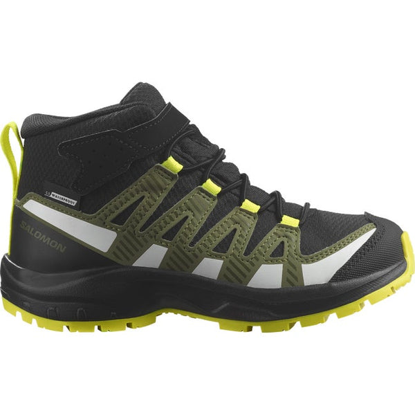 Salomon Xa Pro V8 Mid Climasalomon™ Waterproof Black Deep Lichen Green Safety Yellow