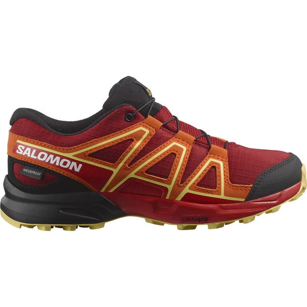 Salomon Speedcross Waterproof Red Dahlia Red Orange Sharp Green