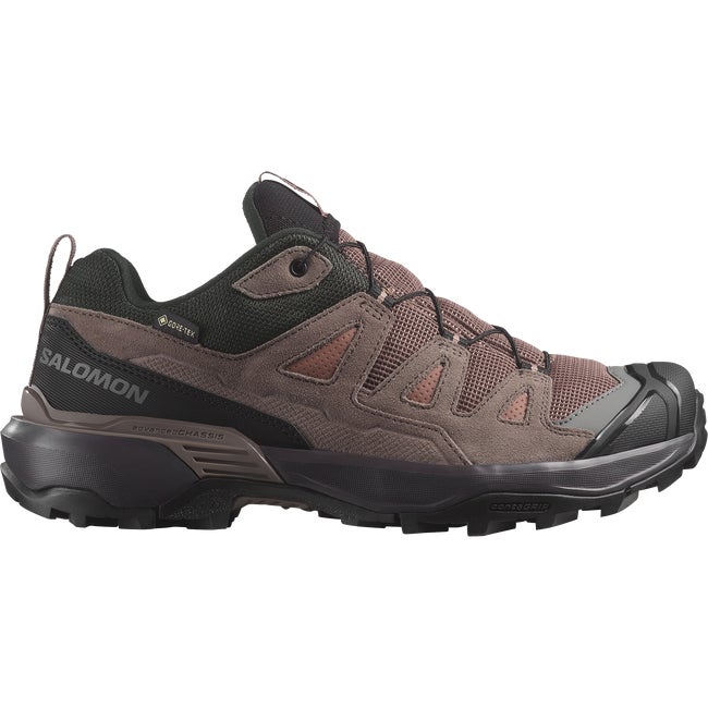 Salomon X Ultra 360 Leather Gore-tex Cognac Peppercorn Black