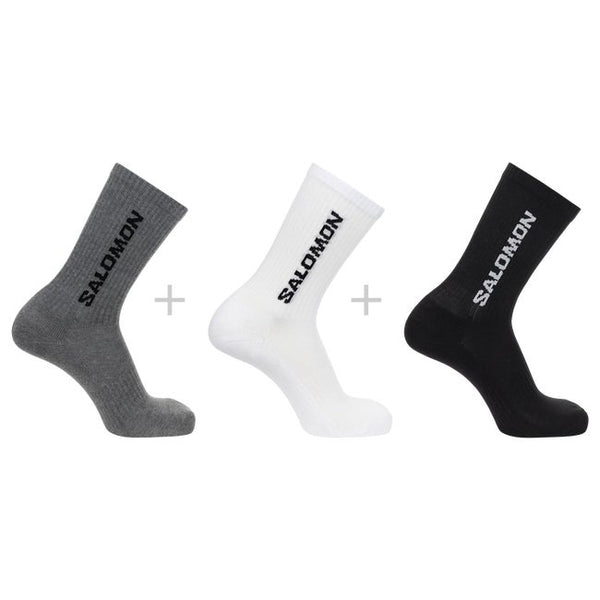 Salomon Everyday Crew 3-pack Black White Med Grey Melange