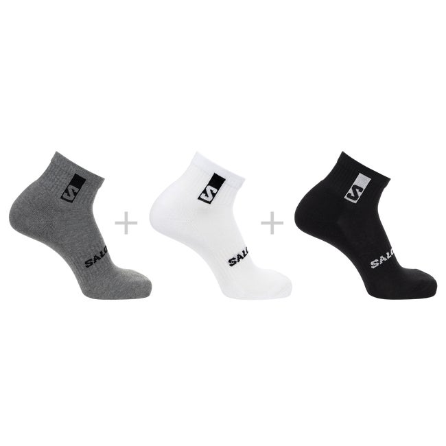 Salomon Everyday Ankle 3-pack Black White Med Grey Melange