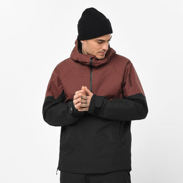 Salomon Transfer Anorak Rum Raisin Deep Black