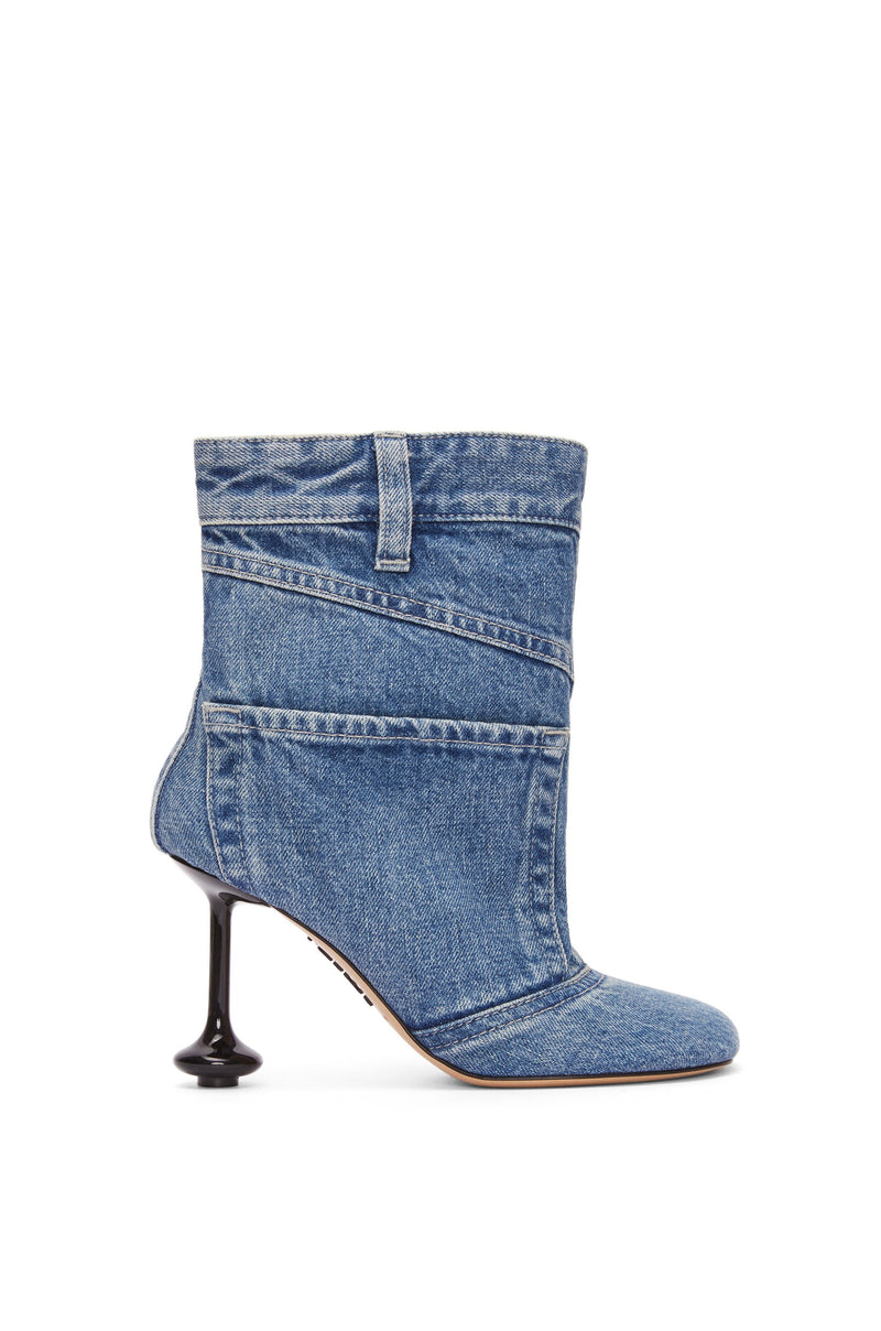 Toy ankle bootie in washed denim