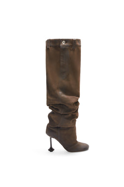 Toy over the knee boot in waxed suede