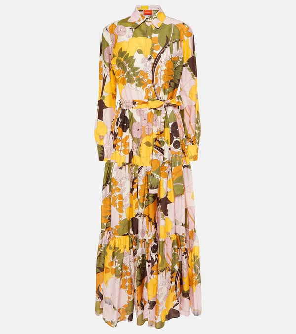 La DoubleJ Casanova floral cotton-silk maxi dress | LYBSTORE