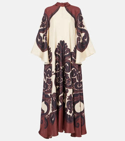 La DoubleJ Magnifico Placée printed silk twill maxi dress