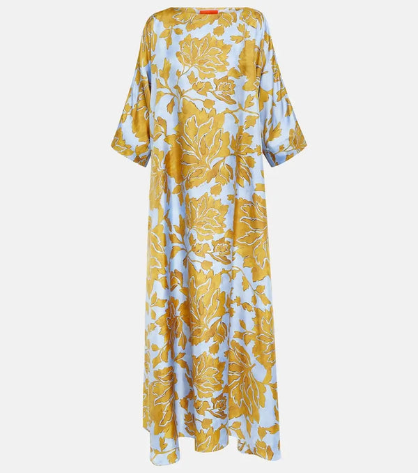 La DoubleJ Muumuu printed silk twill maxi dress