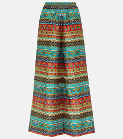 La DoubleJ Printed silk palazzo pants