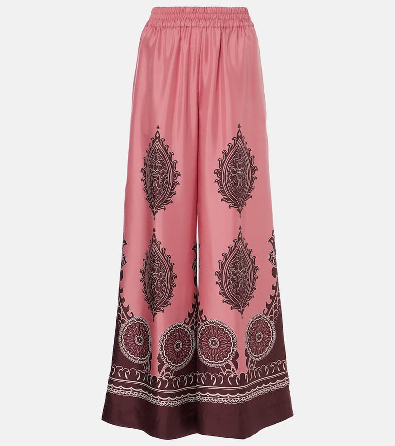 La DoubleJ Printed silk palazzo pants