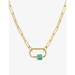 Womens La Maison Couture Amadeus Daphne Paperclip 14ct yellow gold-plated vermeil recycled sterling silver and turquoise necklace