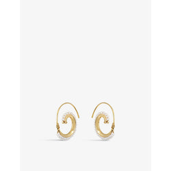 Womens La Maison Couture Amadeus Venus 14ct recycled yellow-gold vermeil and pearl hoop earrings