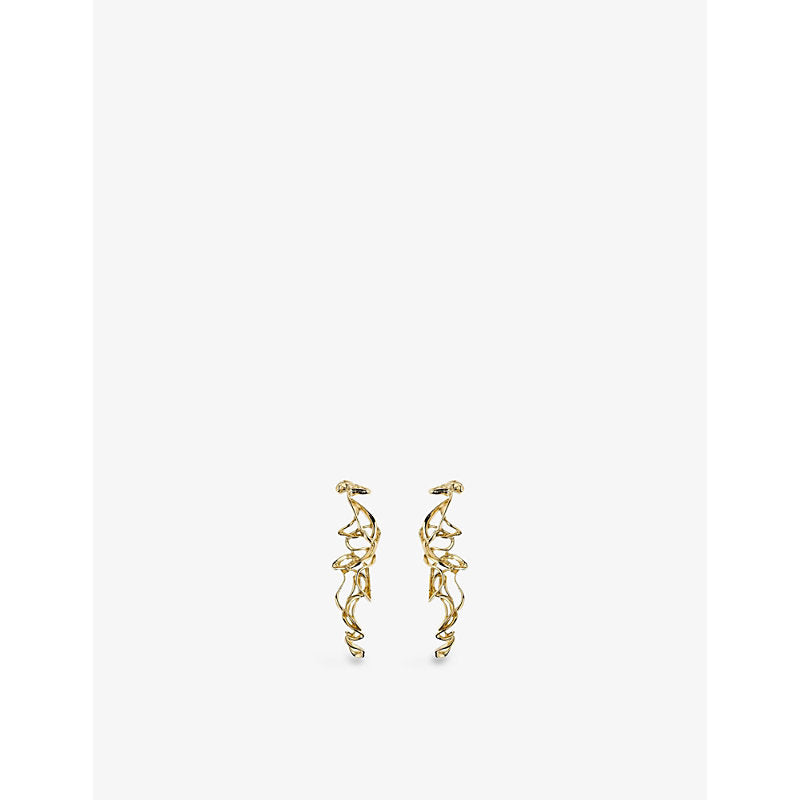 La Maison Couture Deborah Blyth Amara Long 18ct yellow-gold vermeil plated sterling-silver drop earrings